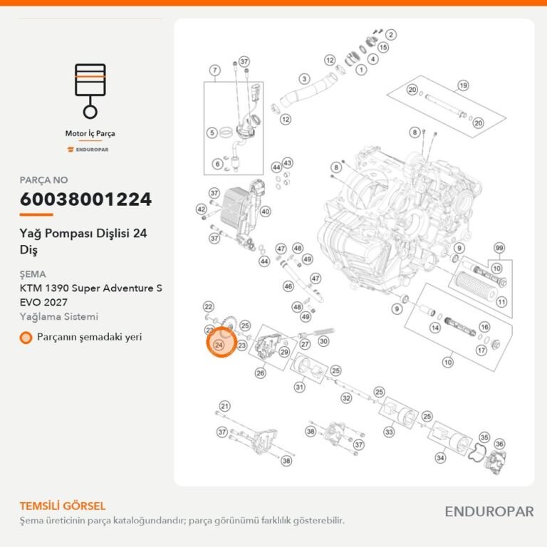 Yağ Pompası Dişlisi 24 Diş 60038001224 parça şeması