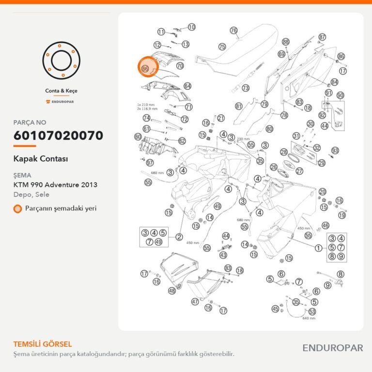 Kapak Contası 60107020070 parça şeması