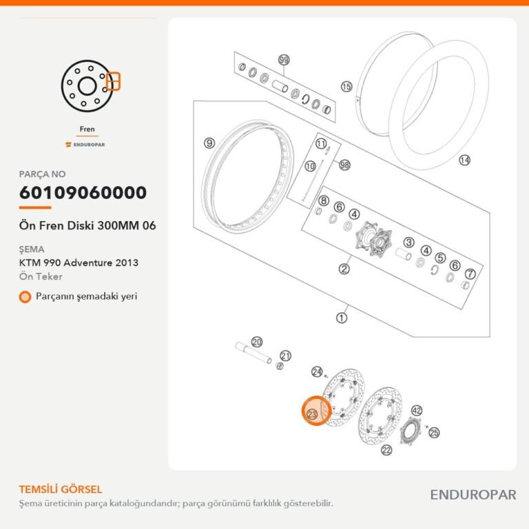 Ön Fren Diski 300MM 06 60109060000 parça şeması