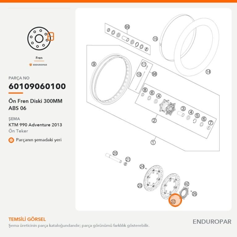 Ön Fren Diski 300MM ABS 06 60109060100 parça şeması