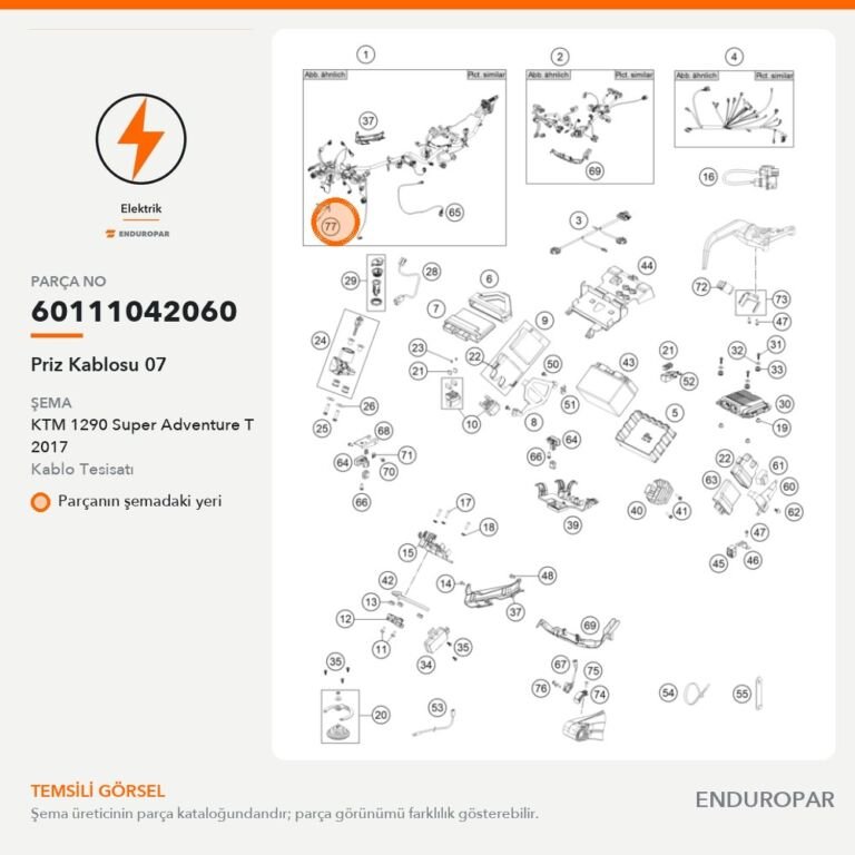 Priz Kablosu 07 60111042060 parça şeması