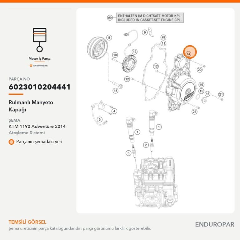 Rulmanlı Manyeto Kapağı 6023010204441 parça şeması