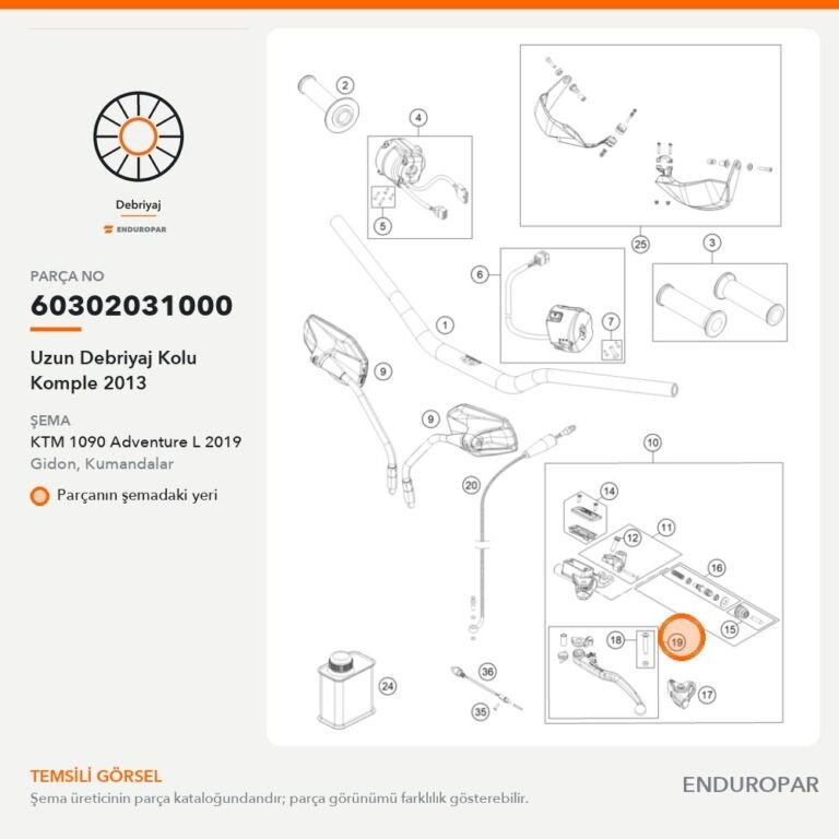 Uzun Debriyaj Kolu Komple 2013 60302031000 parça şeması