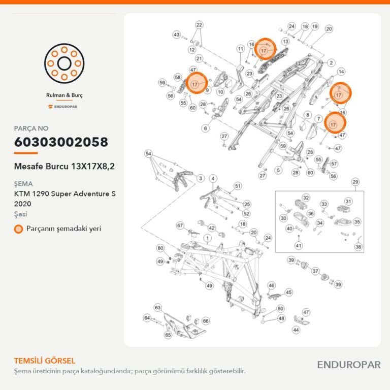 Mesafe Burcu 13X17X8,2 60303002058 parça şeması