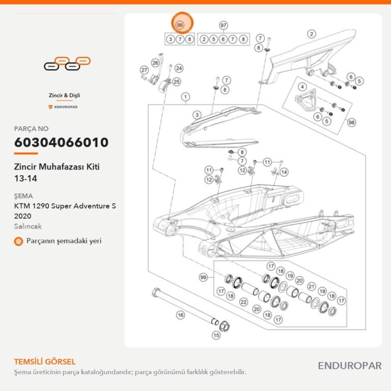 Zincir Muhafazası Kiti 13-14 60304066010 parça şeması