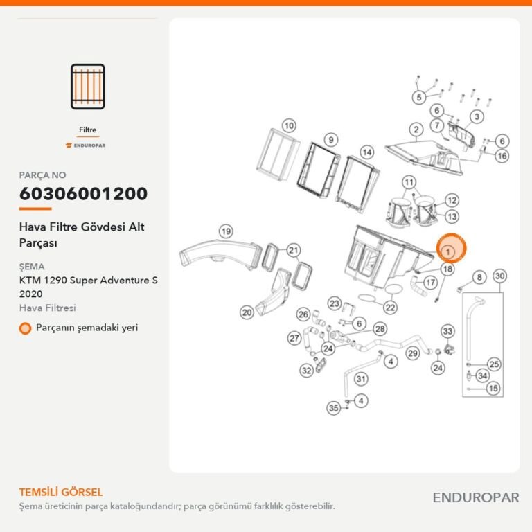 Hava Filtre Gövdesi Alt Parçası 60306001200 parça şeması