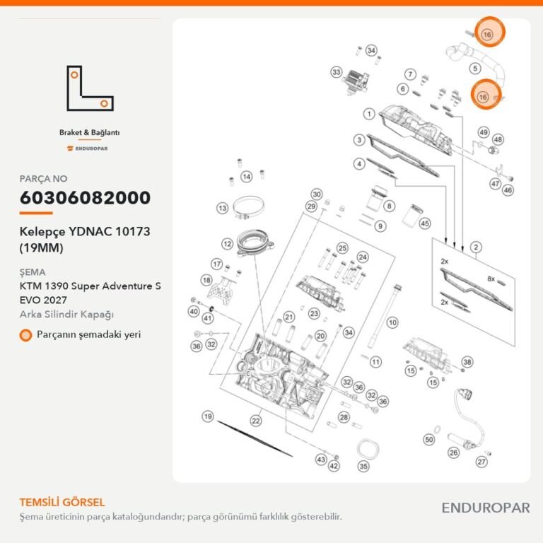 Kelepçe YDNAC 10173 (19MM) 60306082000 parça şeması