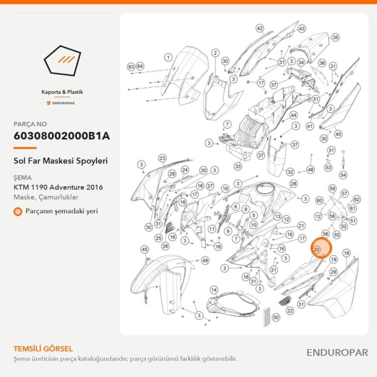 Sol Far Maskesi Spoyleri 60308002000B1A parça şeması