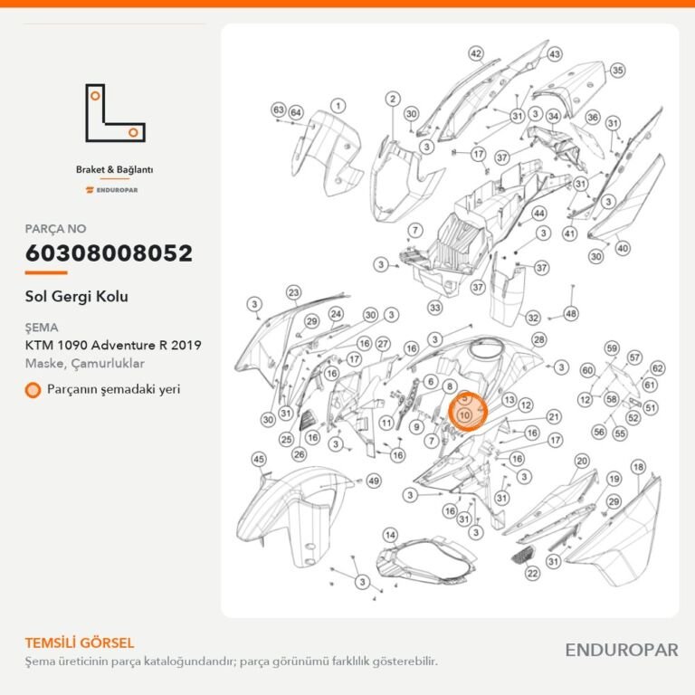 Sol Gergi Kolu 60308008052 parça şeması