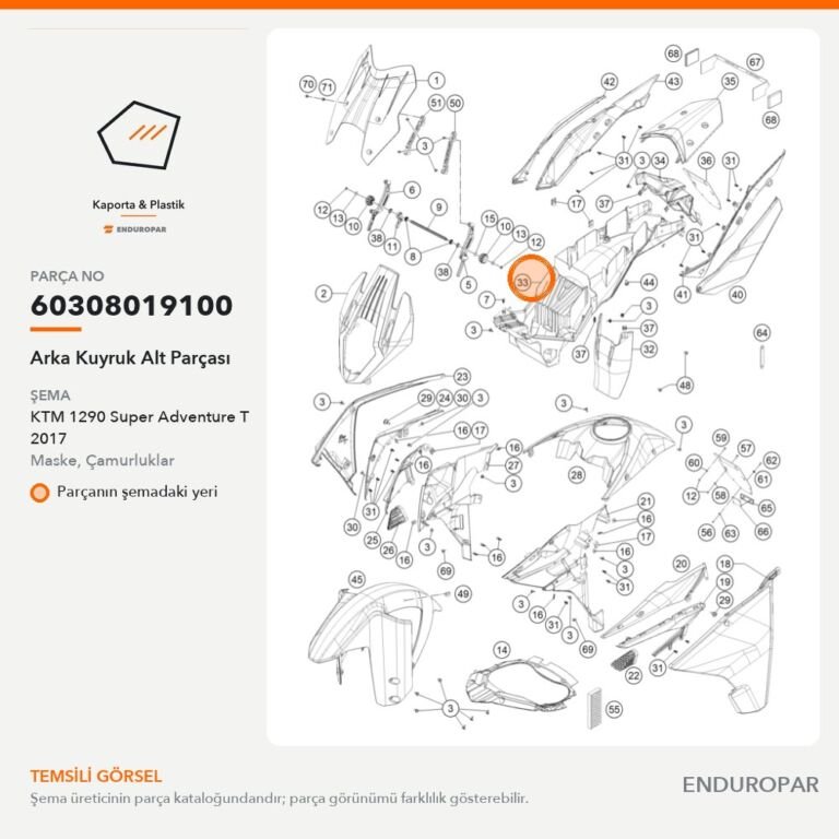 Arka Kuyruk Alt Parçası 60308019100 parça şeması
