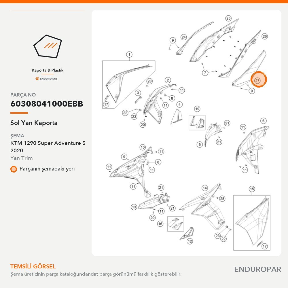 Sol Yan Kaporta 60308041000EBB parça şeması