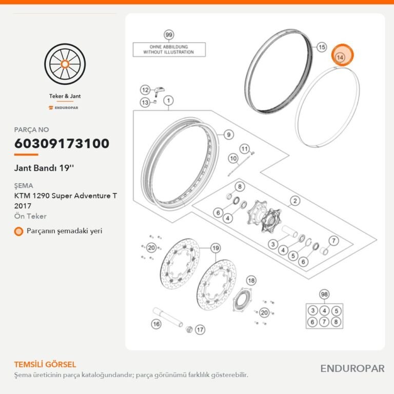 Jant Bandı 19'' 60309173100 parça şeması