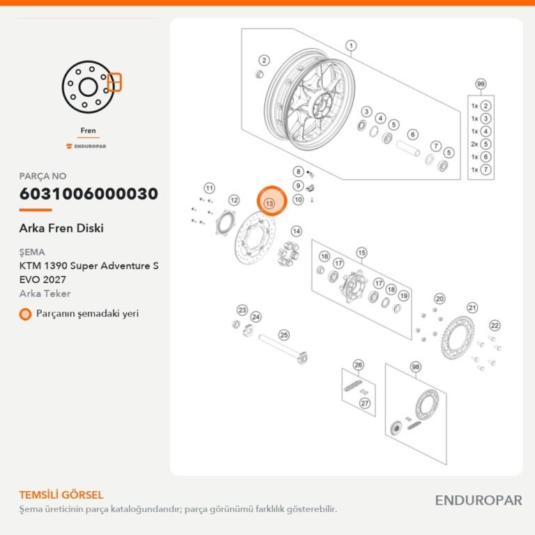 Arka Fren Diski 6031006000030 parça şeması