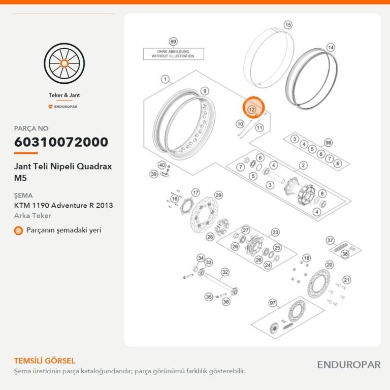 Jant Teli Nipeli Quadrax M5 60310072000 parça şeması