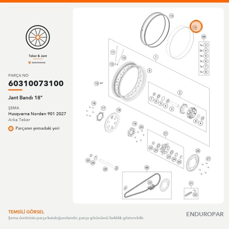 Jant Bandı 18" 60310073100 parça şeması