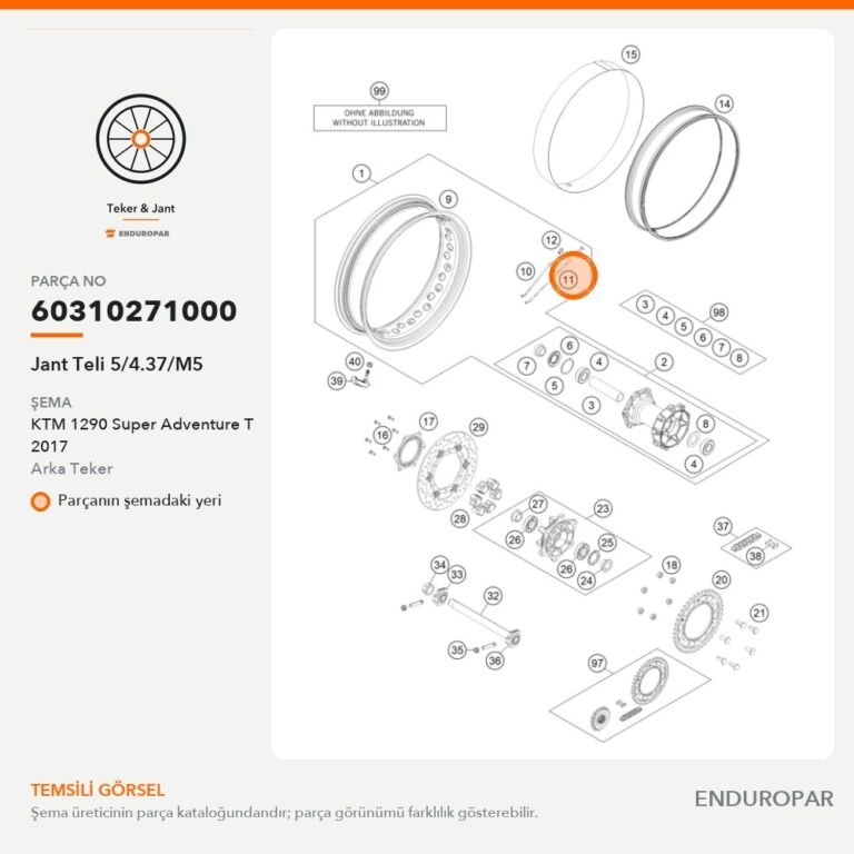Jant Teli 5/4.37/M5 60310271000 parça şeması