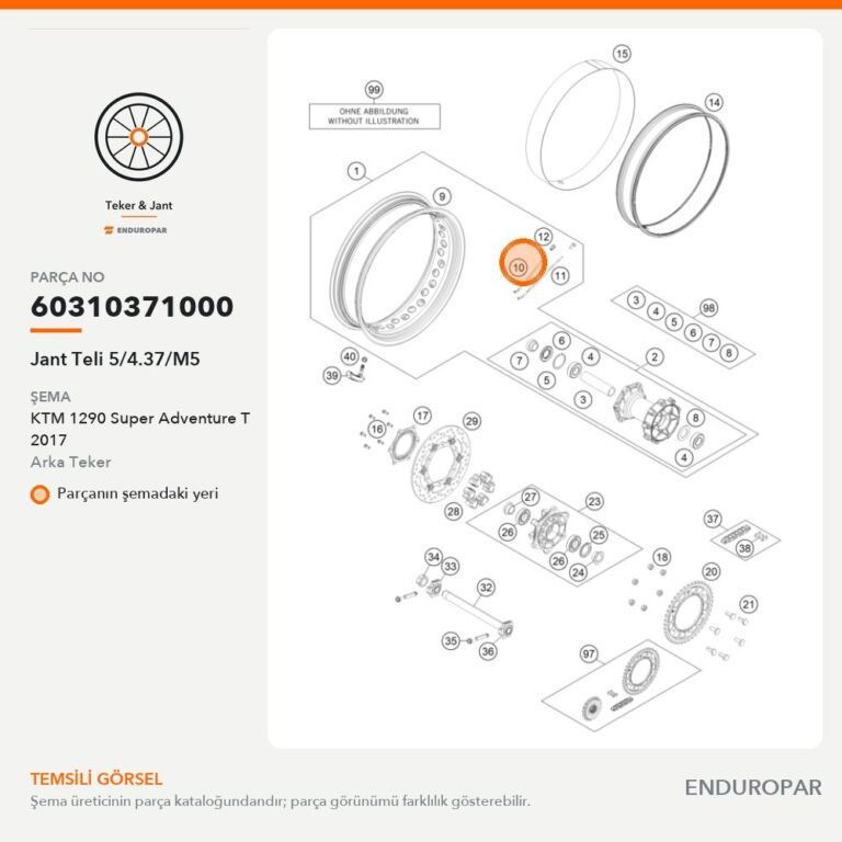 Jant Teli 5/4.37/M5 60310371000 parça şeması