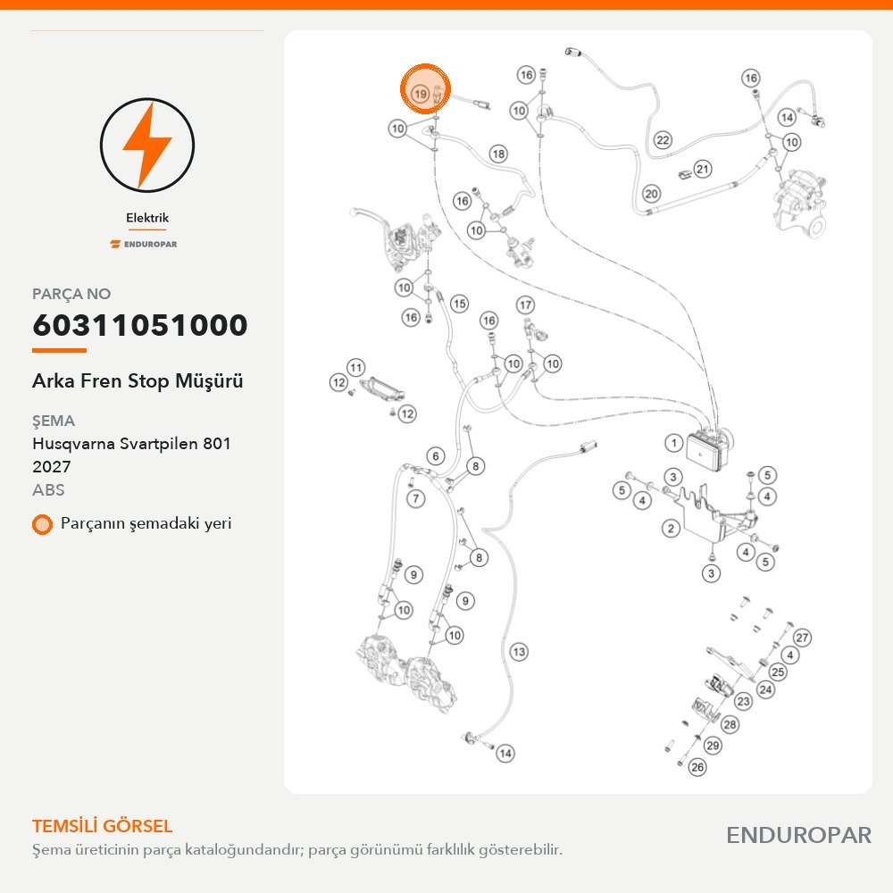 Interruptor da luz de travão traseiro