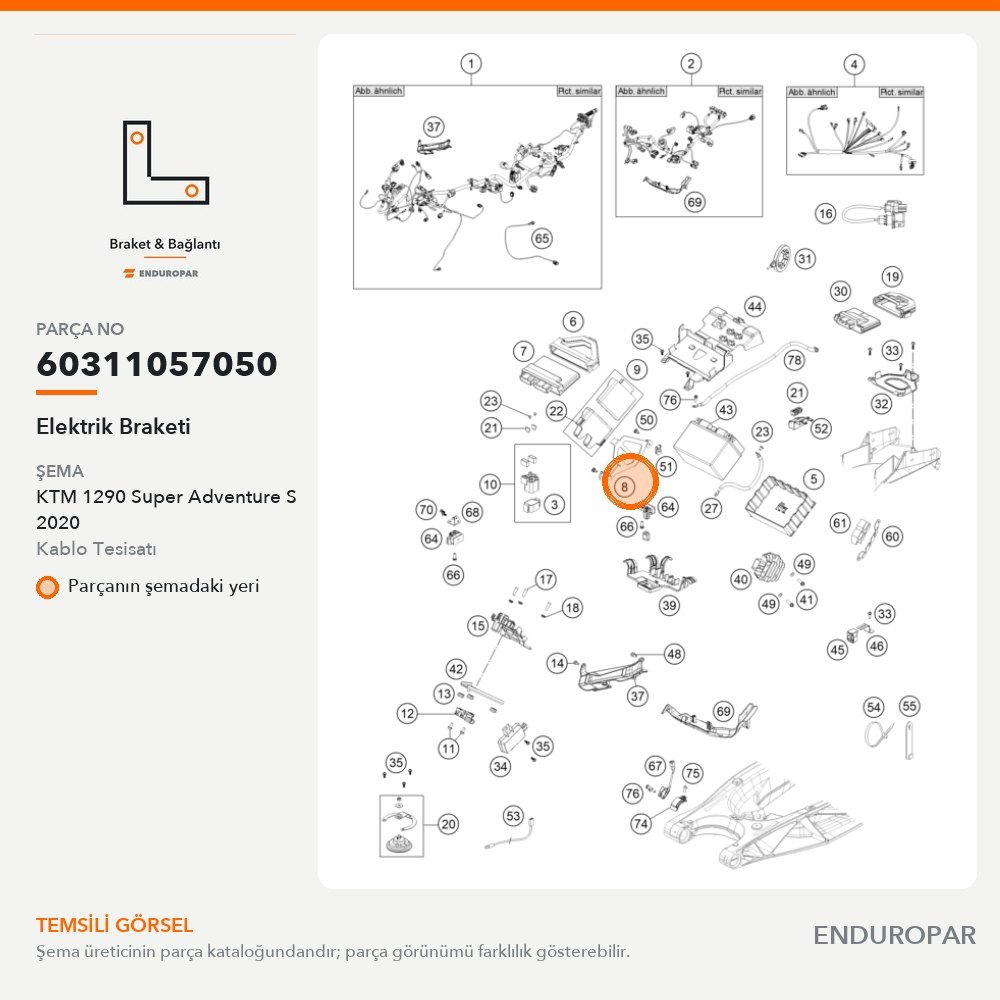 Elektrik Braketi 60311057050 parça şeması