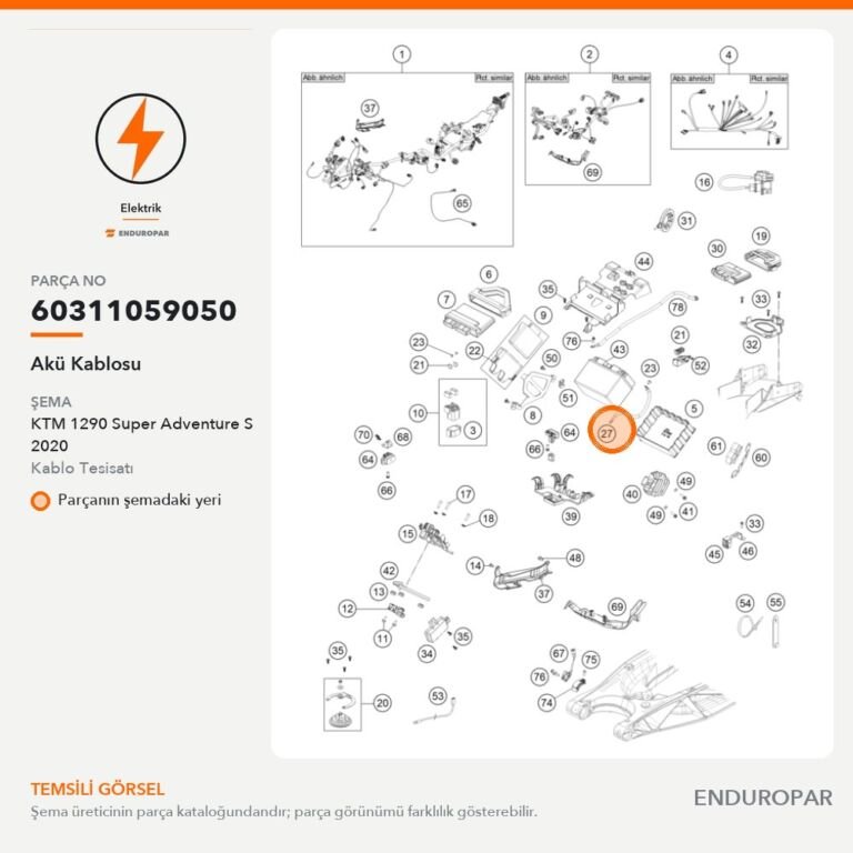 Akü Kablosu 60311059050 parça şeması