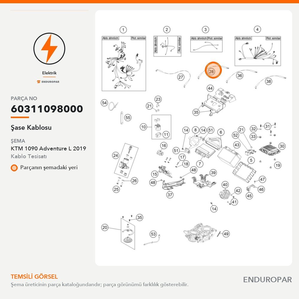 Şase Kablosu 60311098000 parça şeması