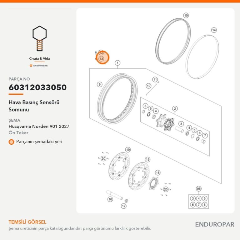 Hava Basınç Sensörü Somunu 60312033050 parça şeması