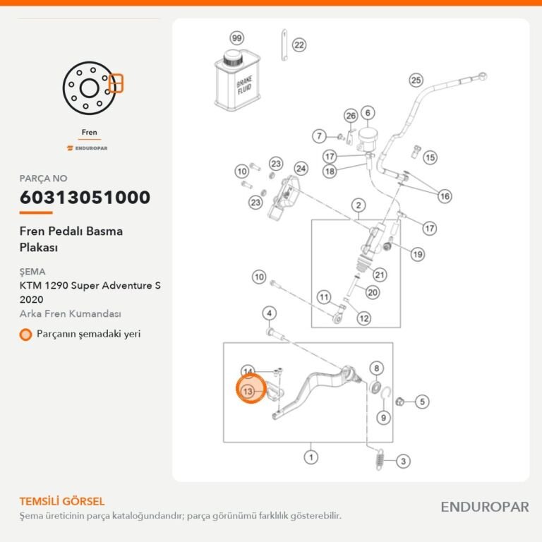Fren Pedalı Basma Plakası 60313051000 parça şeması