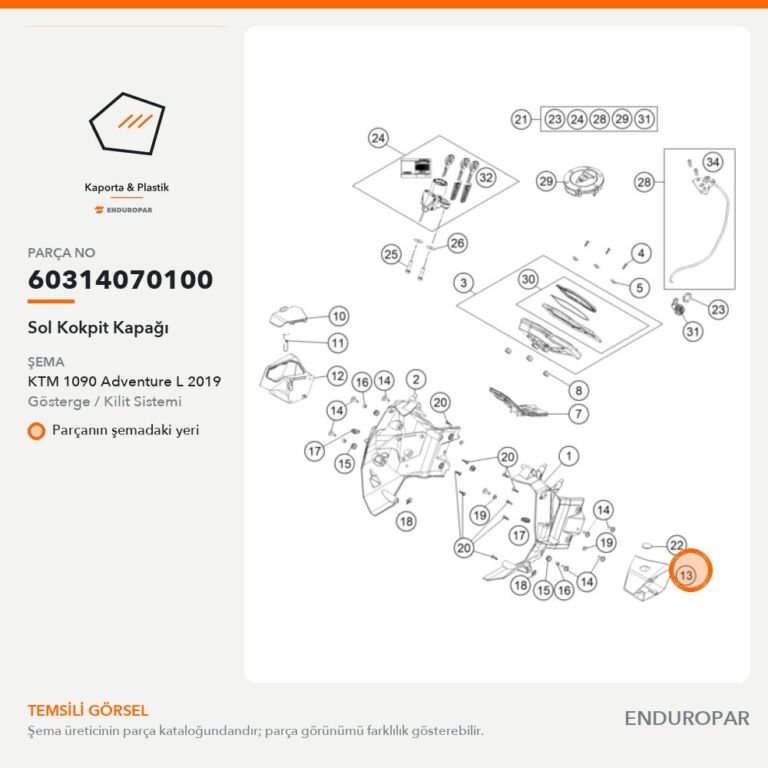 Sol Kokpit Kapağı 60314070100 parça şeması