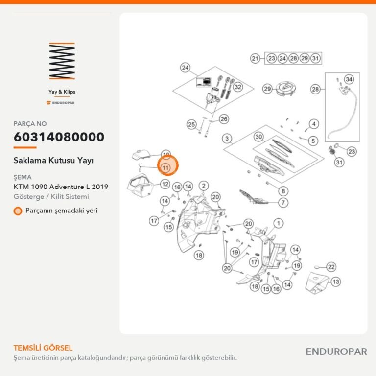 Saklama Kutusu Yayı 60314080000 parça şeması
