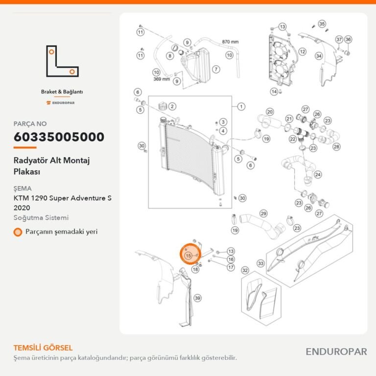 Radyatör Alt Montaj Plakası 60335005000 parça şeması