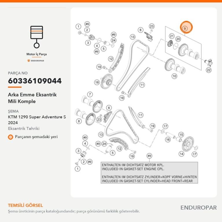 Arka Emme Eksantrik Mili Komple 60336109044 parça şeması