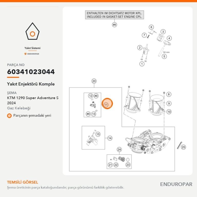 Yakıt Enjektörü Komple 60341023044 parça şeması