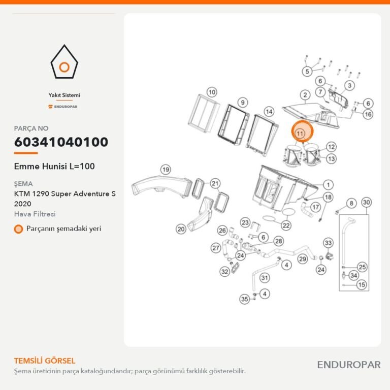 Emme Hunisi L=100 60341040100 parça şeması