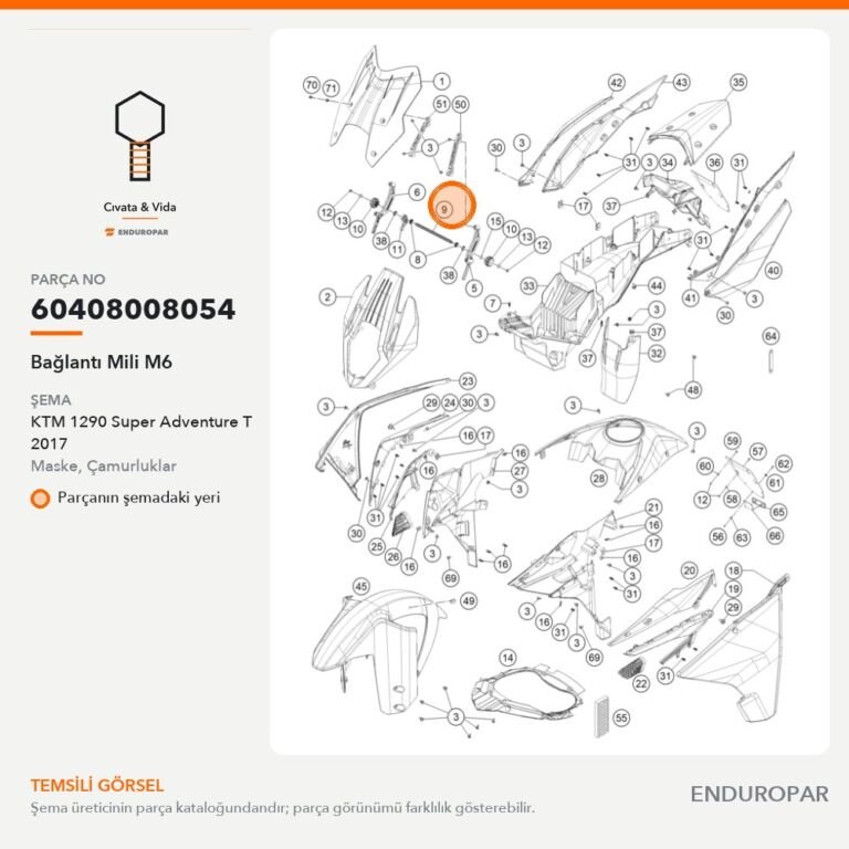 Bağlantı Mili M6 60408008054 parça şeması