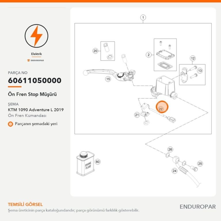 Ön Fren Stop Müşürü 60611050000 parça şeması