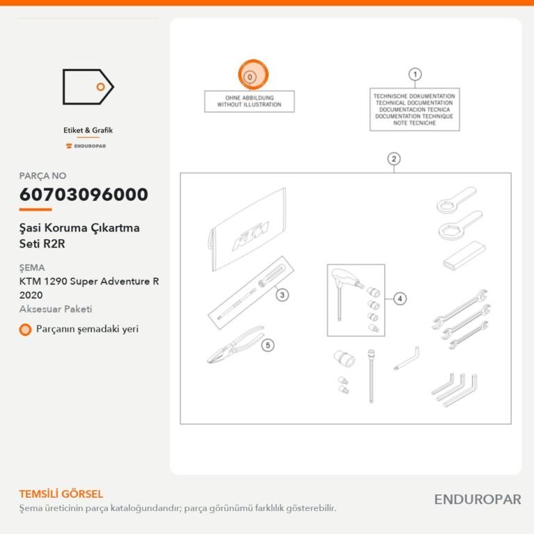 Şasi Koruma Çıkartma Seti R2R 60703096000 parça şeması