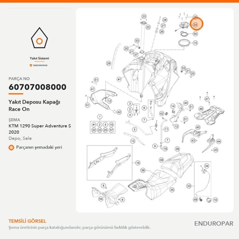 Yakıt Deposu Kapağı Race On 60707008000 parça şeması