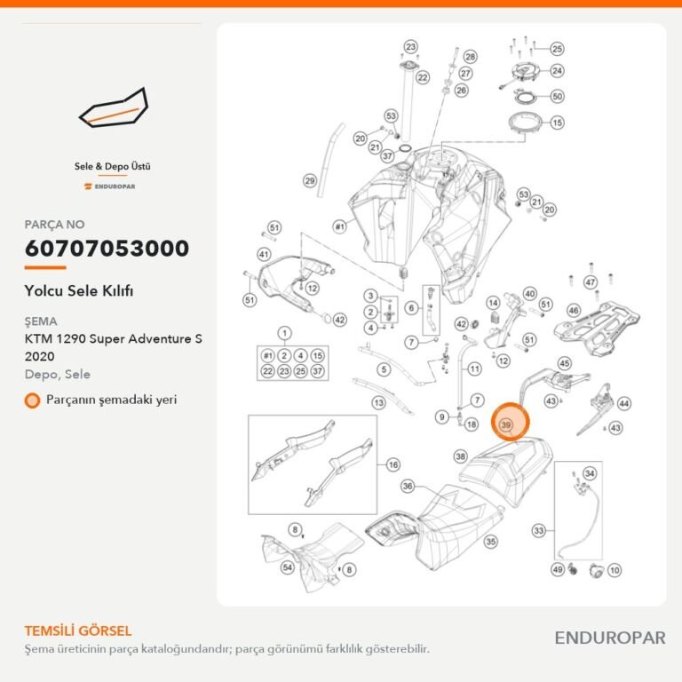 Yolcu Sele Kılıfı 60707053000 parça şeması