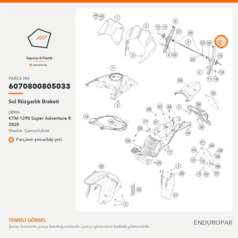 Sol Rüzgarlık Braketi 6070800805033 parça şeması