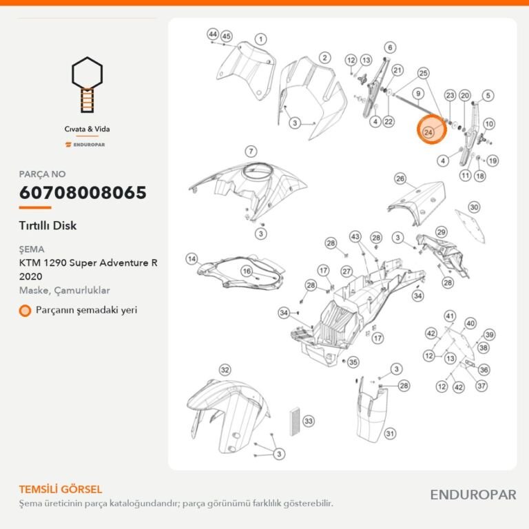 Tırtıllı Disk 60708008065 parça şeması