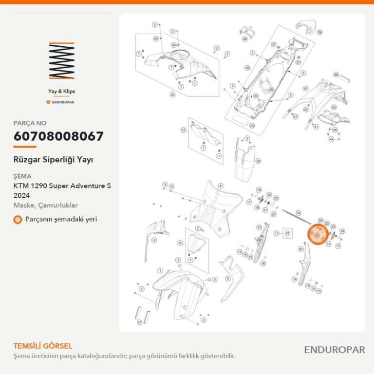 Rüzgar Siperliği Yayı 60708008067 parça şeması