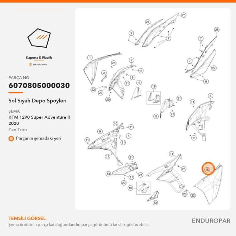 Sol Siyah Depo Spoyleri 6070805000030 parça şeması