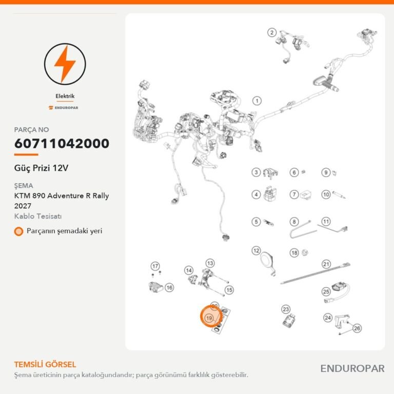 Güç Prizi 12V 60711042000 parça şeması
