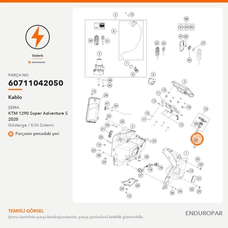 Kablo 60711042050 parça şeması