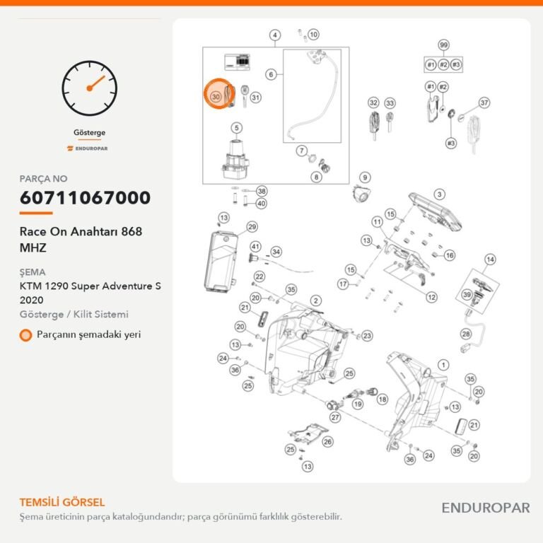 Race On Anahtarı 868 MHZ 60711067000 parça şeması