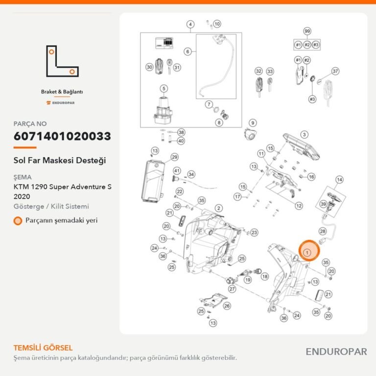 Sol Far Maskesi Desteği 6071401020033 parça şeması