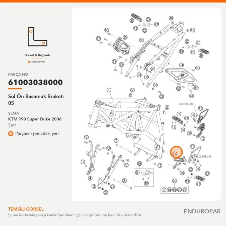 Sol Ön Basamak Braketi 05 61003038000 parça şeması
