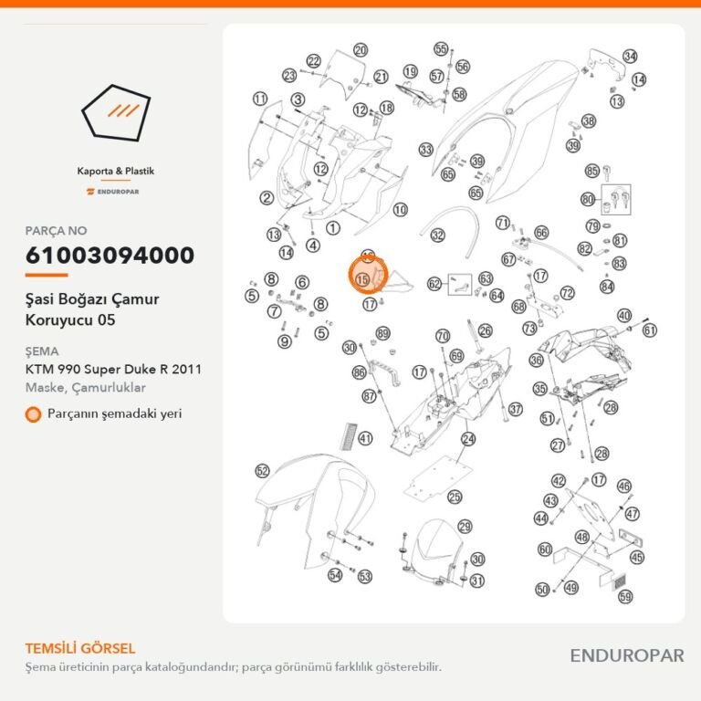 Şasi Boğazı Çamur Koruyucu 05 61003094000 parça şeması