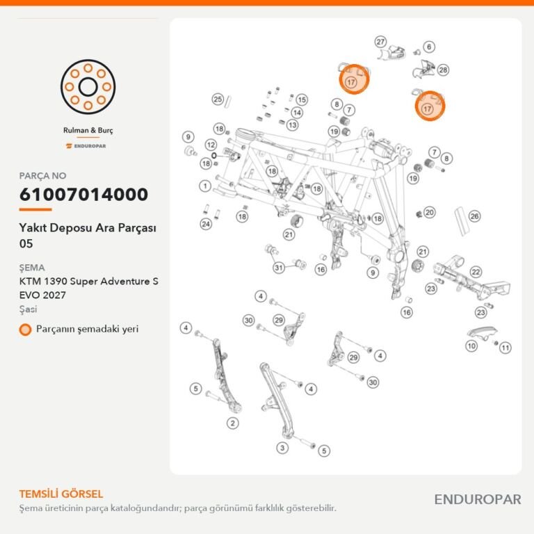 Yakıt Deposu Ara Parçası 05 61007014000 parça şeması