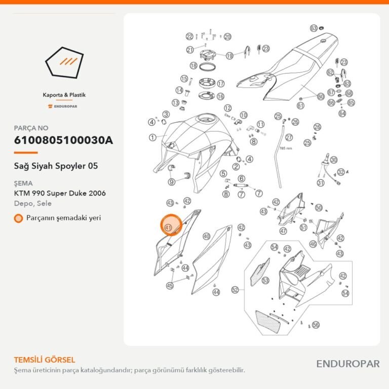 Sağ Siyah Spoyler 05 6100805100030A parça şeması